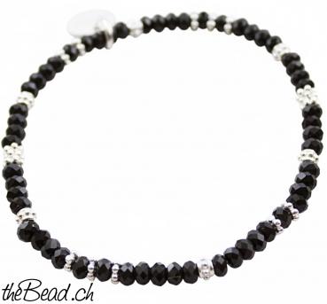 ONYX Armband mit Silberperlen