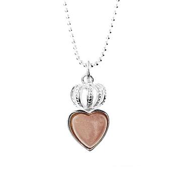 Moonstone heart necklace made of 925 sterling silver