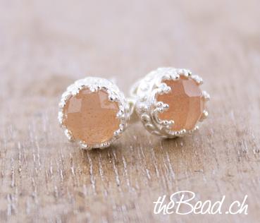 orange moonstone earrings