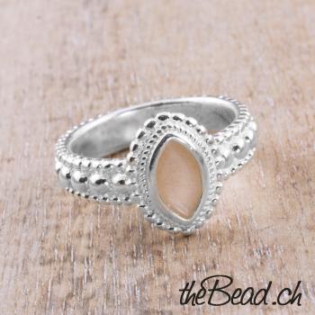 Silber ORANGER MONDSTEIN Fingerring