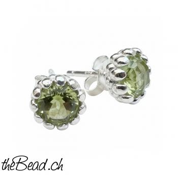 kleine PERIDOT Silber Ohrstecker