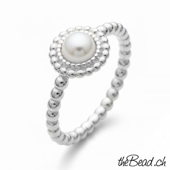 damen fingerring aus 925 sterling silber mit perle