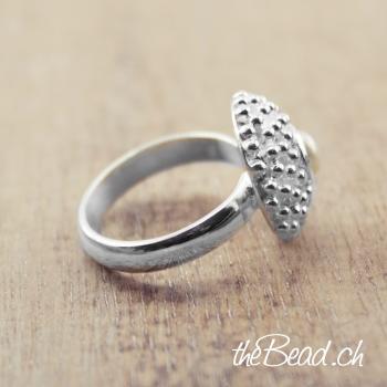 Preview: Silber Damen Fingerring & PERLE (auch mit Mondstein wählbar) Preview: schmuckschachtel