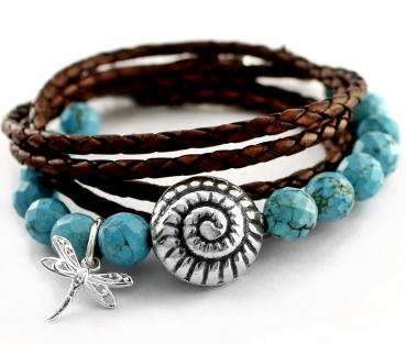Perlen Armband mit Leder im vintage Style theBead