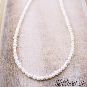 freshwater pearls silver necklace