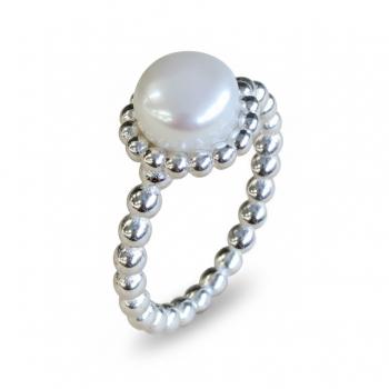 Silber Fingerring mit PERLE