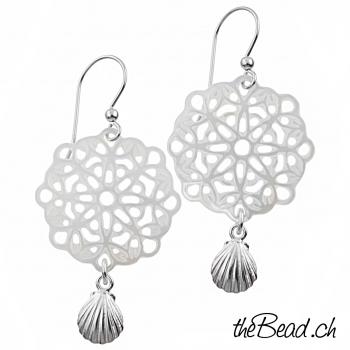 Perlmutt Ohrhänger mit Muschel Anhänger