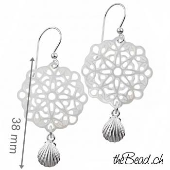 Preview: perlmutt ohrhänger mit muschel Anhänger