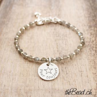 labradorit facettiert silberperlen armband von thebead