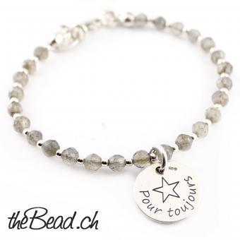 bracelet with engraving pendant