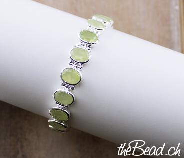 green prehnite silber damenarmband armband geschenkidee