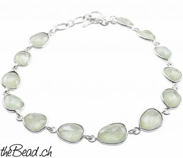 Silberarmband mit PREHNIT Steinen