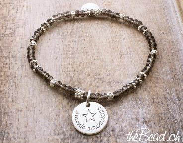 bracelet with engraving pendant