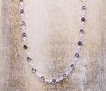 silver necklace * smoky quartz *