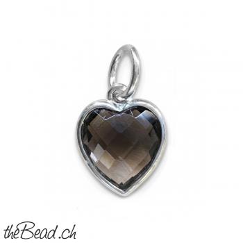 kleiner HERZ Rauchquarz Anhänger