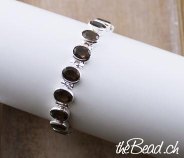 nice smoky quartz silver bracelet