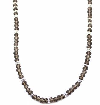 Halskette RAUCHQUARZ, 45 cm lang!