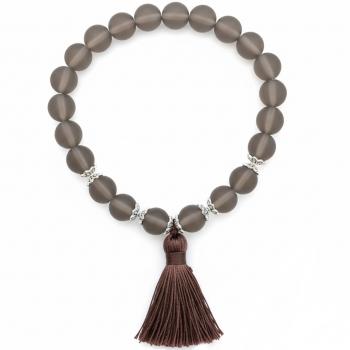 Armband mit mattem RAUCHQUARZ & Quaste
