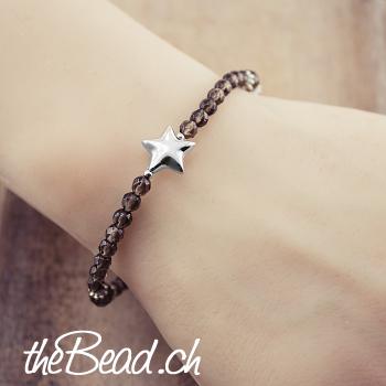 Rauchquarz Armband mit STERNCHEN