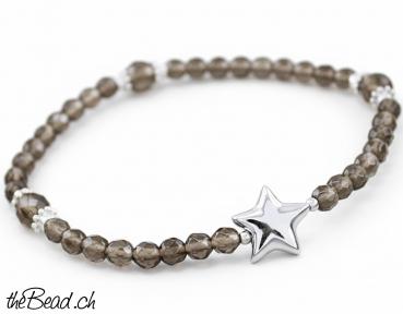 Preview: Rauchquarz Armband mit STERNCHEN Preview: Rauchquarz Armband mit STERNCHEN