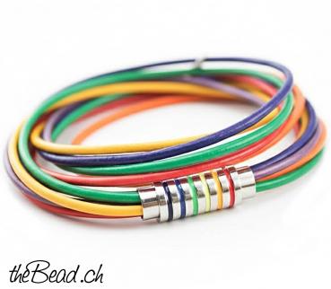 Lederarmband RAINBOW mit Magnetverschluss