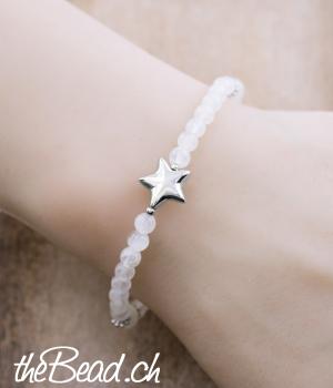 perlenarmband Damen-Armband Silber Stern