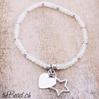 bracelet with moonstone pendant