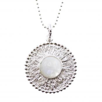 Silver Necklace with moonstone pendant