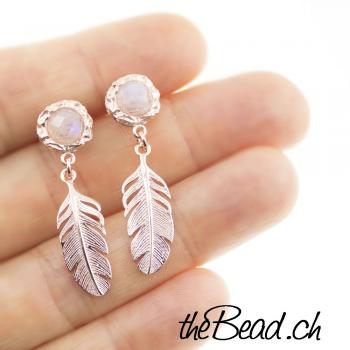 rosegold feather pendant