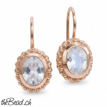 Rosegold verg. Regenbogen MONDSTEIN Ohrhänger