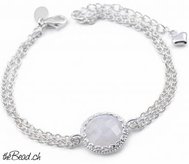 Preview: Silberarmband mit REGENBOGENMONDSTEIN Preview: Silberarmband mit REGENBOGENMONDSTEIN