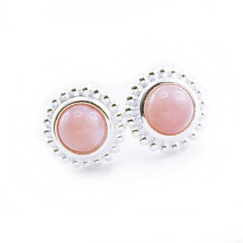 925 sterling silber ohrstecker mit rosa andenopal