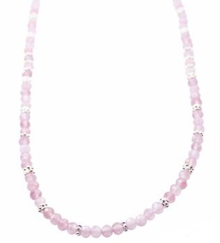 Halskette ROSENQUARZ, 45 cm lang!