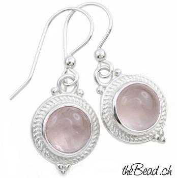 Silber Ohrhänger ROSENQUARZ