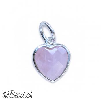 kleiner HERZ Rosenquarz Anhänger