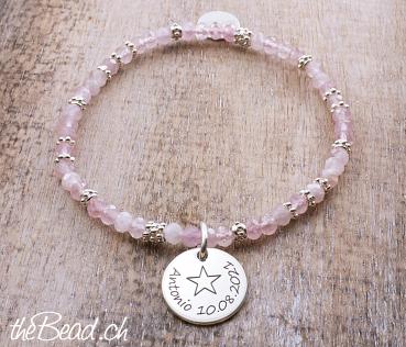 bracelet with engraving pendant -