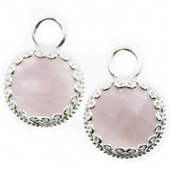 rose quartz pendants for earrings