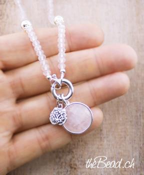 thebead rosenquarz  perlenhalskette