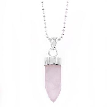 collier rosequartz silver jewelry