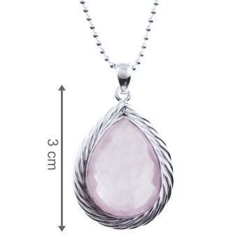 Damen Collier Silberkette mit Rosenquarz Anhänger silberkette mit rosenquarz anhänger
