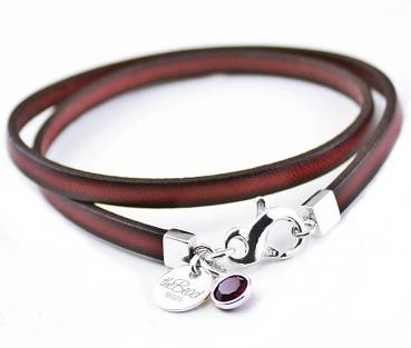 Lederarmband JOY in Rot