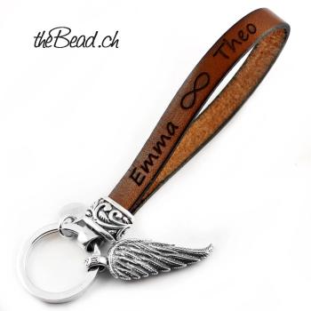 feather keychain with engraving