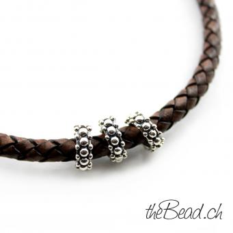 brown braided leather key chain by thebead