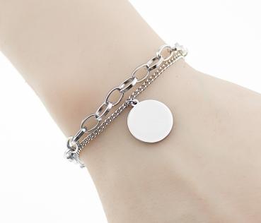 Armband 18 cm plus 2 cm verlängerungskettchen alles aus Edelstahl