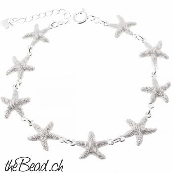 silver see star  bracelet made of 925 sterling silver