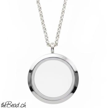 LA VIE Medaillon incl. Halskette im Set " Silber "