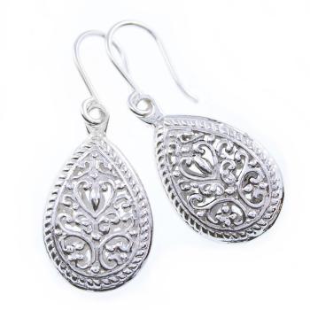 romantisch verspielte Ohrhänger in Tropfenform, 925 Sterling Silber