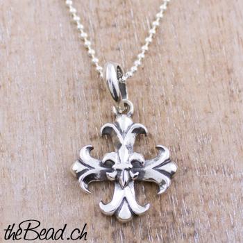 Preview: Silberhalskette mit KREUZ Anhänger Preview: Silber Collier onlineshop modeschmuck