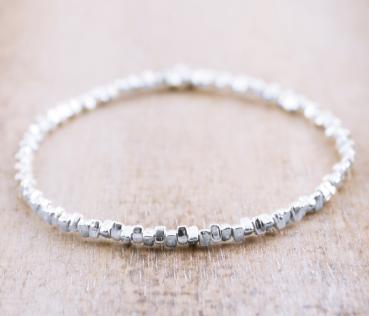 silver beads bracelet