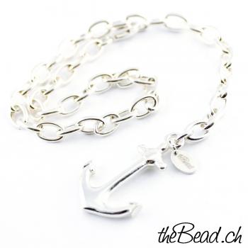 Preview: 925 Sterling Silber ANKER Armband, One Size ! Preview: one size anker armband aus sterling silber massiv und hochwertig von thebead